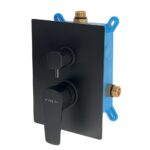 Podomietková batéria s boxom 2 vývody METALIA 58, čierna matná