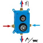 Podomietková batéria s boxom 2 vývody METALIA 58, čierna matná