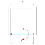 Jednokrídlové sprchové dvere CARIBA LINE CI PIV 1000x2000 mm, čierna/sklo, číre