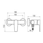 Sprchová nástenná batéria bez príslušenstva METALIA 58, matná čierna