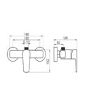 Sprchová nástenná batéria bez príslušenstva METALIA 58, matná čierna