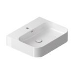 Umývadlo Ceramic Slim Wall R 550 mm, s otvorom pre batériu/s prepadom, biele