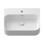 Umývadlo Ceramic Slim Wall R 550 mm, s otvorom pre batériu/s prepadom, biele