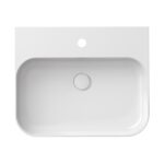 Umývadlo Ceramic Slim Wall R 550 mm, s otvorom pre batériu/s prepadom, biele