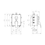 Podomietková batéria s boxom 3 vývody METALIA 57, chróm