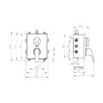 Podomietková batéria s boxom 3 vývody METALIA 56, chróm