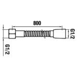 Sprchová hadica Metallic80 1/2", 80 cm, chróm