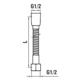 Sprchová hadica Metallic150 1/2", 150 cm, chróm