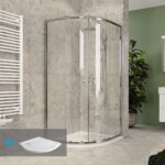SET Štvrťkruhový sprchový kút so SMC vaničkou 90x90x185 cm, vr. sifónu, chróm ALU/sklo, čiré