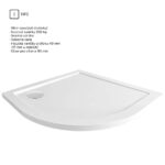 SET Štvrťkruhový sprchový kút so SMC vaničkou 90x90x185 cm, vr. sifónu, chróm ALU/sklo, čiré
