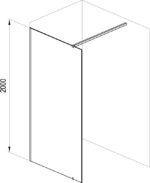 Walk In Wall SET Sprchový kút s upevňovacím profilom 1000x2000 mm, lesklý chróm/sklo, číre