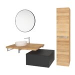 Zrkadlo ohrúhle pr.600 mm, čierny rám