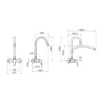 Drezová batéria s elastickým ramenom 150 mm TITANIA IRIS NEW, čierna-chróm