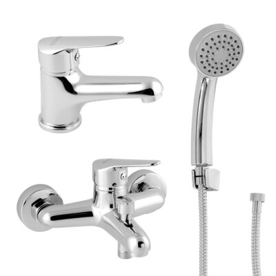 Kúpeľňová sada vaňovej a umývadlovej batérie Titania IRIS NEW, s príslušenstvom, chróm
