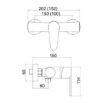 Sprchová nástenná batéria Titania Fresh ECO 100 mm, chróm
