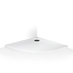Štvrťkruhová sprchovacia vanička Marmo Neo Round 900x900 mm, liaty mramor, biela