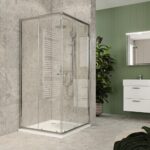 Mereo Kora Lite SET Sprchovací kút 90x90x185 cm s vaničkou a sifónom, chróm ALU/sklo, číre