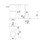 WC kombi misa Jika MIO-N, Rimless, biela