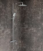 Sprchový stĺp Ravak 10° Free, s termostatickou batériou a sprch. setom, chróm lesklý