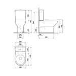 WC kombinačná misa RIMLESS kapotovaná k stene, Jika ZETA, vario odpad, hlboké splachovanie 4,5/3L