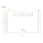 Zrkadlo 1200x700 mm, LED osvetlenie a odhmlievanie