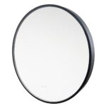 Zrkadlo ohrúhle pr.600 mm, LED osvetlenie a odhmlievanie, čierny rám