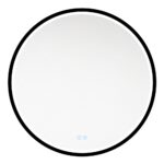Zrkadlo ohrúhle pr.600 mm, LED osvetlenie a odhmlievanie, čierny rám