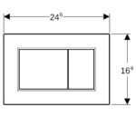 Ovládacie tlačidlo Geberit Sigma01, pre dvojité splachovanie, Square: Biela