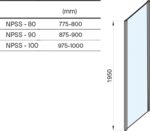Pevná stena Ravak NEXTY NPSS-90, lesklý chróm/sklo Transparent