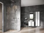 Štvrťkruhový sprchový kút Ravak NEXTY NSKK3-80, Satin/sklo Transparent
