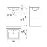 Zápustné umývadlo CUBITO 560 mm, biela