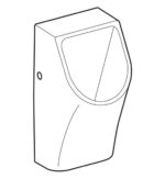 Pisoár Geberit Smyle, bezvodný, odtok dozadu: T=30cm, biela