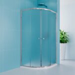SET Kora Lite - Sprchový kút 90x90x185 cm, chróm ALU/sklo Grape 4 mm s vaničkou a sifónom, biela