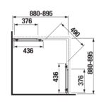 Jika NION Štvorcový sprchový kút 900x900x1950 mm, strieborná/sklo Transparent
