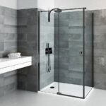 Bočná zástena BI FXP 900x2000 mm, čierna/sklo Transparent