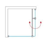 Bočná zástena BI FXP 900x2000 mm, čierna/sklo Transparent