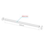 Tyč vzpery Walk  2000 mm, chróm, ND01-3543