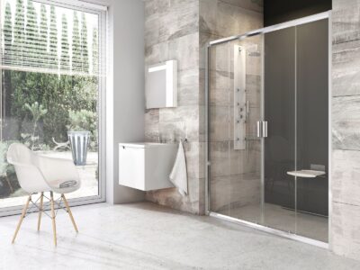 Sprchové dvere do niky Ravak BLIX BLDP4-160, lesklý hliník/sklo Transparent