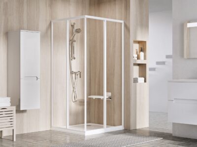 Sprchové dvere Ravak SUPERNOVA SRV2-S 900 mm, biela/sklo Transparent