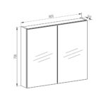 Mereo AIRA Zrkadlová skrinka 80 cm, dub Riviera