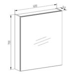 Mereo AIRA Kúpeľňová galerka 60 cm, zrkadlová skrinka, dub Kronberg