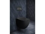 Závesné WC Uni Chrome RimOff, čierna