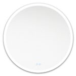 MEREO Zrkadlo okrúhle pr. 600 mm, LED osvetlenie a odhmlievanie, pieskovaný rám
