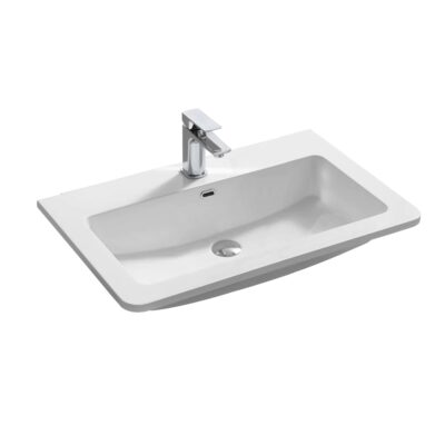 Nábytkové umývadlo MEREO 81x46,5x16 cm, liaty mramor, biele