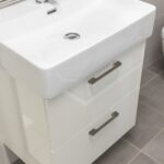 MEREO Leny Kúpeľňová skrinka s keramickým umývadlom 600x675x430 mm, 2 zásuvky, biela lesklá
