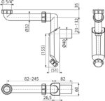 Sifón umývadlový nábytkový DN40 s prevlečnou maticou 5/4"
