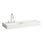 Umývadlo do nábytku KARTELL by Laufen 120 cm, s odkladacou plochou vpravo, biela