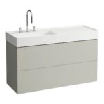 Umývadlo do nábytku KARTELL by Laufen 120 cm, s odkladacou plochou vpravo, biela