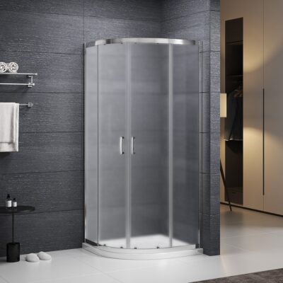 Štvrťkruhový sprchový kút ALBIS MATT 900x1900 mm, chróm/matné sklo