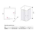 SET Sprchovací kút s vaničkou a sifónom KORA LITE 800x800x1850 mm, chróm ALU/sklo číre